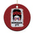 Boricua Girl Christmas Ornament Messy Bun Puerto Rican Flag Hibiscus Flower - Wonder Print Shop