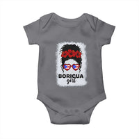 Boricua Girl Baby Onesie Messy Bun Puerto Rican Flag Hibiscus Flower - Wonder Print Shop