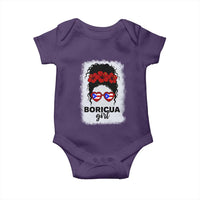Boricua Girl Baby Onesie Messy Bun Puerto Rican Flag Hibiscus Flower - Wonder Print Shop