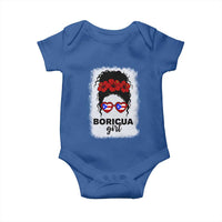 Boricua Girl Baby Onesie Messy Bun Puerto Rican Flag Hibiscus Flower - Wonder Print Shop