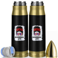 Boricua Girl Bullet Tumbler Messy Bun Puerto Rican Flag Hibiscus Flower - Wonder Print Shop