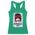 Boricua Girl Racerback Tank Top Messy Bun Puerto Rican Flag Hibiscus Flower - Wonder Print Shop