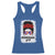 Boricua Girl Racerback Tank Top Messy Bun Puerto Rican Flag Hibiscus Flower - Wonder Print Shop