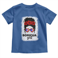 Boricua Girl Toddler T Shirt Messy Bun Puerto Rican Flag Hibiscus Flower - Wonder Print Shop