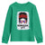 Boricua Girl Youth Sweatshirt Messy Bun Puerto Rican Flag Hibiscus Flower - Wonder Print Shop