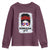 Boricua Girl Youth Sweatshirt Messy Bun Puerto Rican Flag Hibiscus Flower - Wonder Print Shop