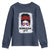 Boricua Girl Youth Sweatshirt Messy Bun Puerto Rican Flag Hibiscus Flower - Wonder Print Shop