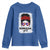 Boricua Girl Youth Sweatshirt Messy Bun Puerto Rican Flag Hibiscus Flower - Wonder Print Shop