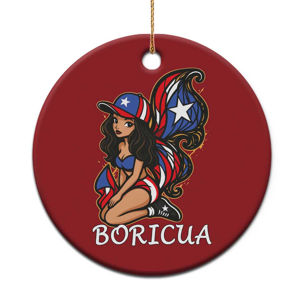 Puerto Rico Pin Up Girl Christmas Ornament Taino Boricua Puerto Rican Flag - Wonder Print Shop