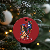Puerto Rico Pin Up Girl Christmas Ornament Taino Boricua Puerto Rican Flag - Wonder Print Shop