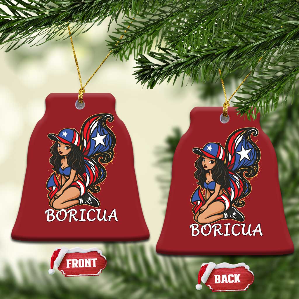 Puerto Rico Pin Up Girl Christmas Ornament Taino Boricua Puerto Rican Flag - Wonder Print Shop