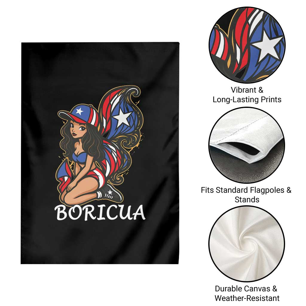 Puerto Rico Pin Up Girl Garden Flag Taino Boricua Puerto Rican Flag - Wonder Print Shop