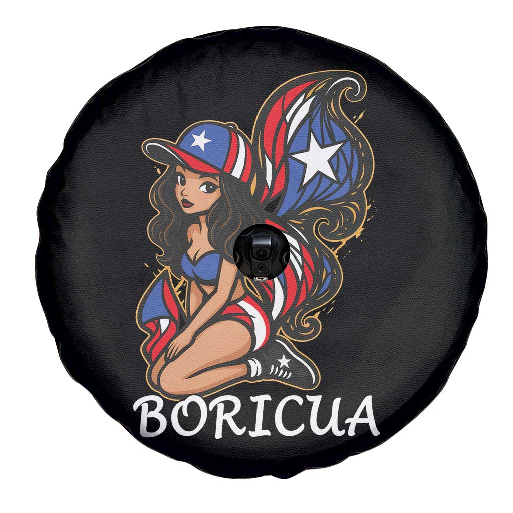 Puerto Rico Pin Up Girl Spare Tire Cover Taino Boricua Puerto Rican Flag - Wonder Print Shop