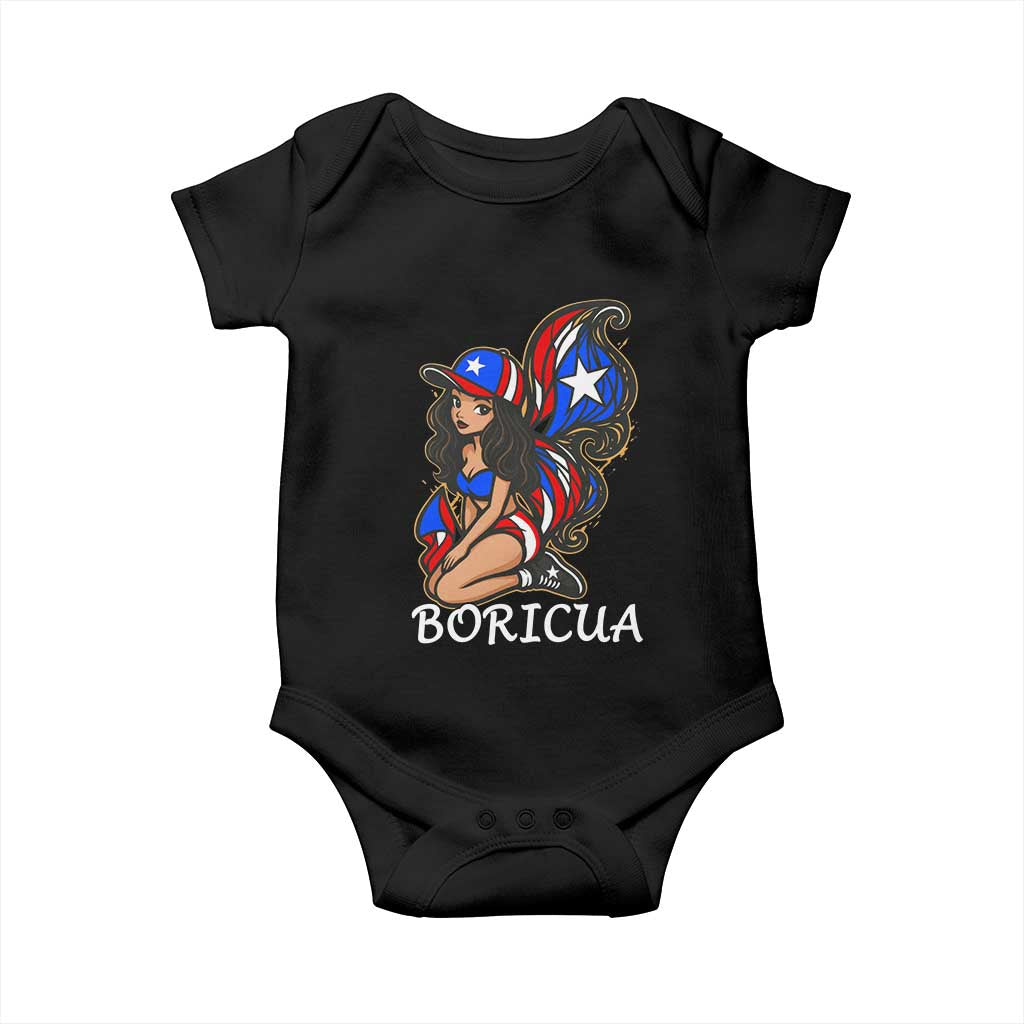 Puerto Rico Pin Up Girl Baby Onesie Taino Boricua Puerto Rican Flag - Wonder Print Shop