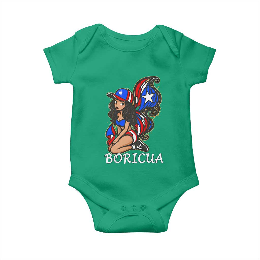 Puerto Rico Pin Up Girl Baby Onesie Taino Boricua Puerto Rican Flag - Wonder Print Shop