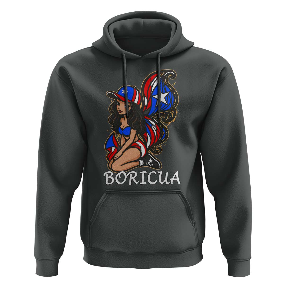 Puerto Rico Pin Up Girl Hoodie Taino Boricua Puerto Rican Flag - Wonder Print Shop