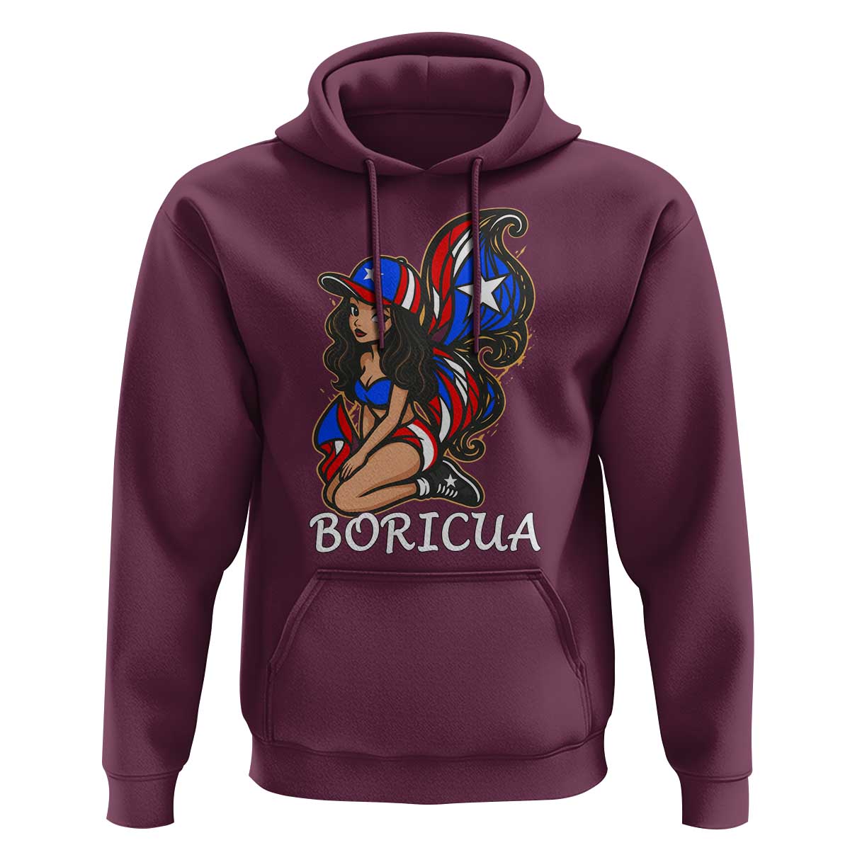 Puerto Rico Pin Up Girl Hoodie Taino Boricua Puerto Rican Flag - Wonder Print Shop