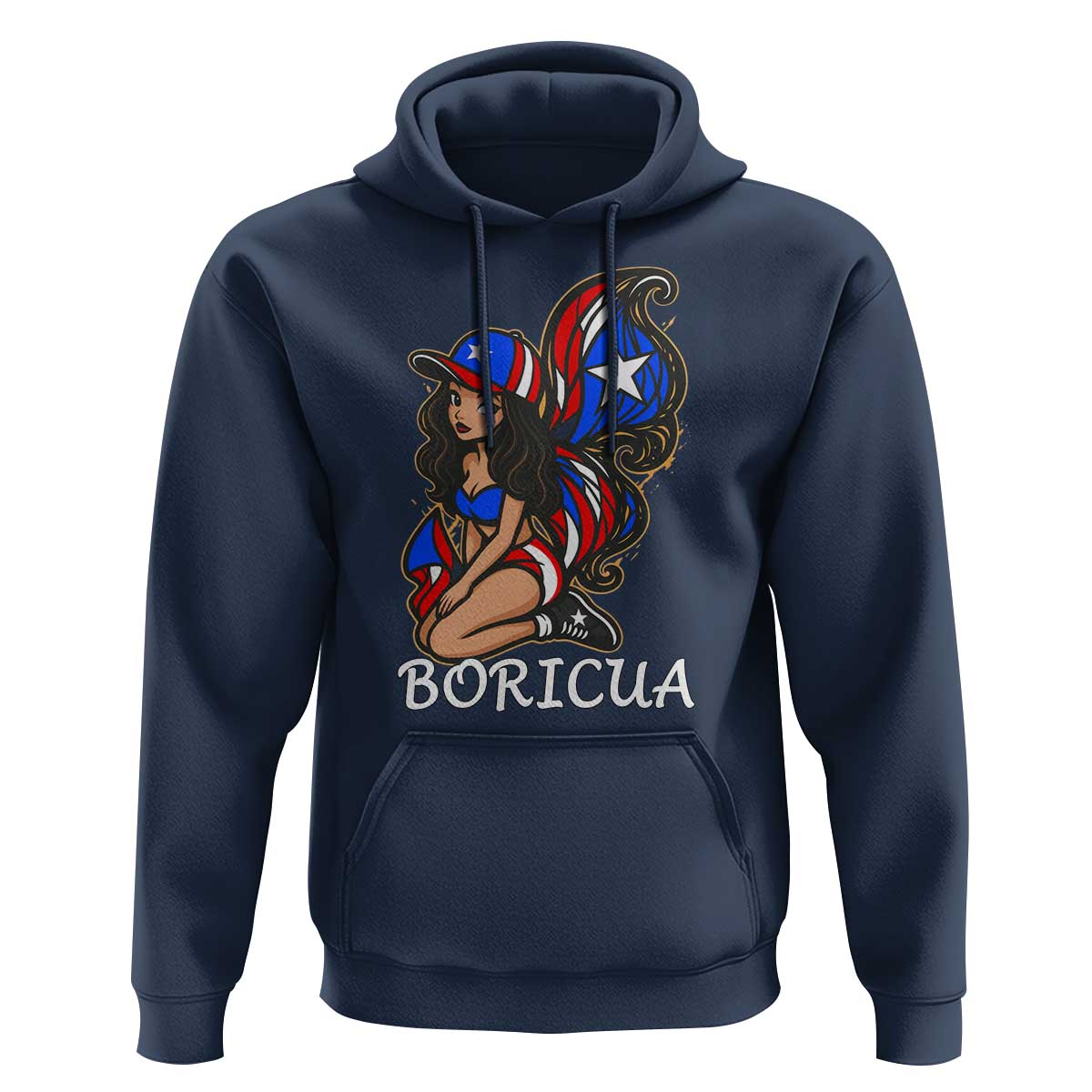 Puerto Rico Pin Up Girl Hoodie Taino Boricua Puerto Rican Flag - Wonder Print Shop