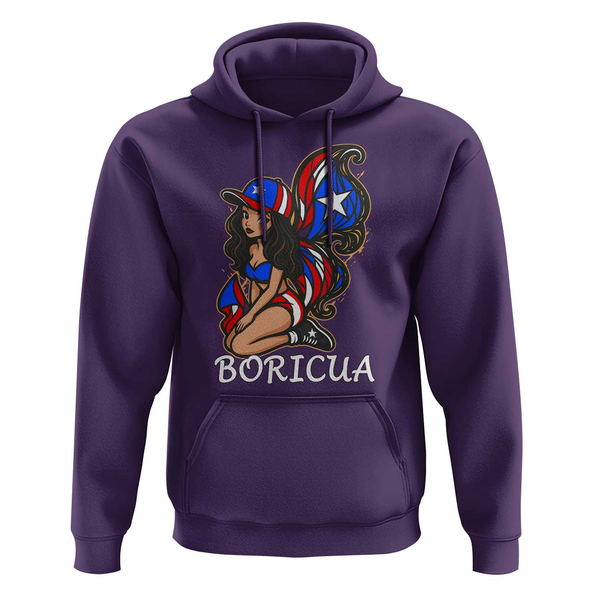 Puerto Rico Pin Up Girl Hoodie Taino Boricua Puerto Rican Flag - Wonder Print Shop