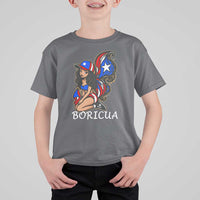Puerto Rico Pin Up Girl T Shirt For Kid Taino Boricua Puerto Rican Flag - Wonder Print Shop