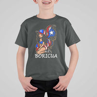 Puerto Rico Pin Up Girl T Shirt For Kid Taino Boricua Puerto Rican Flag - Wonder Print Shop