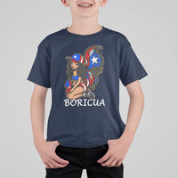 Puerto Rico Pin Up Girl T Shirt For Kid Taino Boricua Puerto Rican Flag - Wonder Print Shop