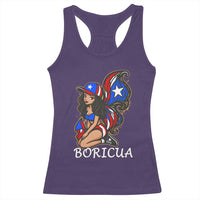 Puerto Rico Pin Up Girl Racerback Tank Top Taino Boricua Puerto Rican Flag - Wonder Print Shop