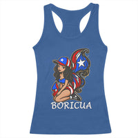 Puerto Rico Pin Up Girl Racerback Tank Top Taino Boricua Puerto Rican Flag - Wonder Print Shop