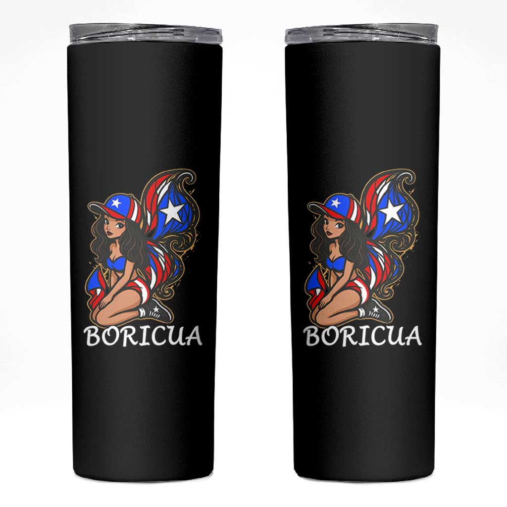 Puerto Rico Pin Up Girl Skinny Tumbler Taino Boricua Puerto Rican Flag - Wonder Print Shop