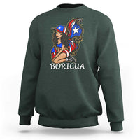 Puerto Rico Pin Up Girl Sweatshirt Taino Boricua Puerto Rican Flag - Wonder Print Shop