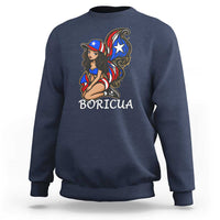Puerto Rico Pin Up Girl Sweatshirt Taino Boricua Puerto Rican Flag - Wonder Print Shop
