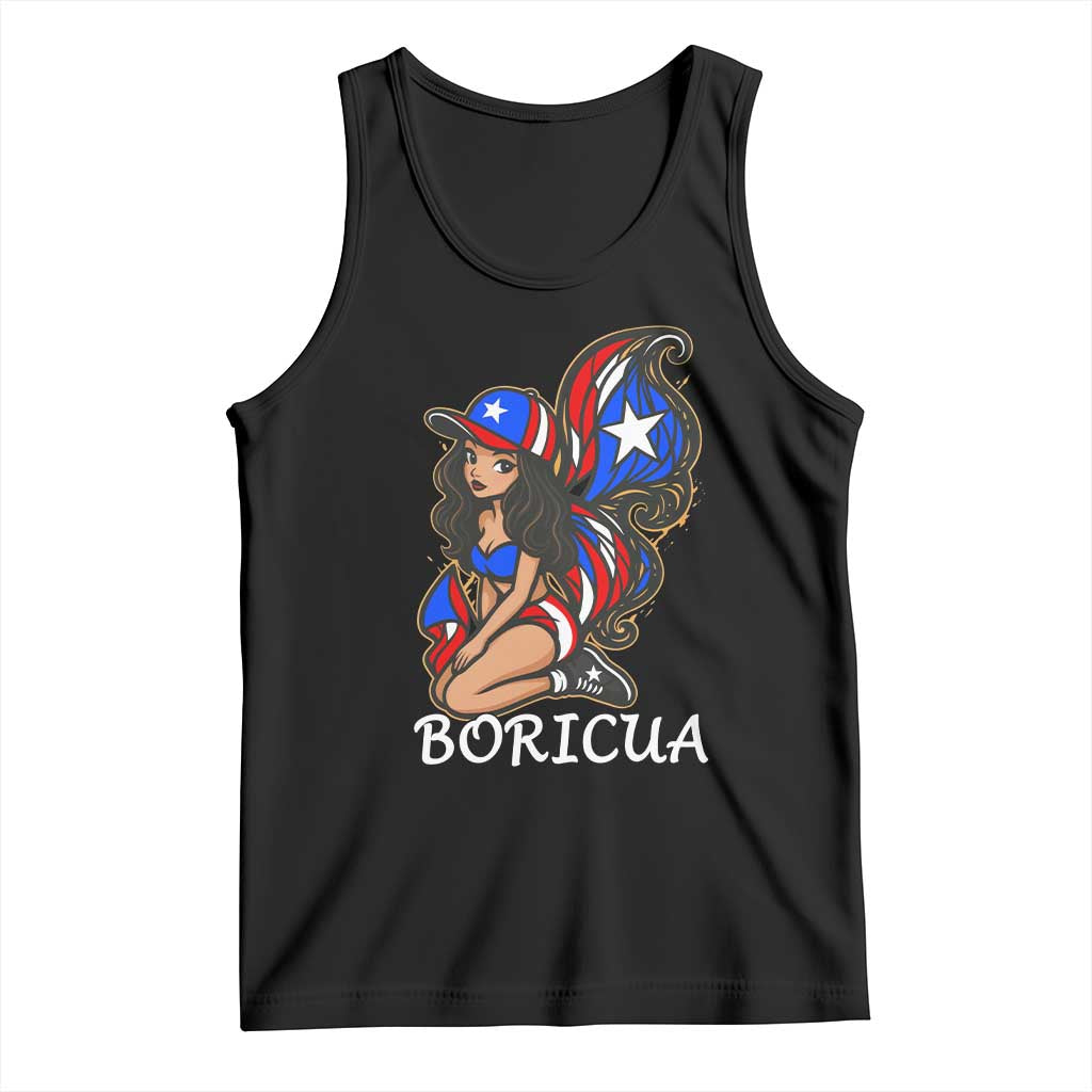 Puerto Rico Pin Up Girl Tank Top Taino Boricua Puerto Rican Flag - Wonder Print Shop