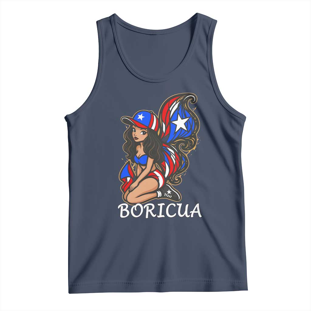 Puerto Rico Pin Up Girl Tank Top Taino Boricua Puerto Rican Flag - Wonder Print Shop