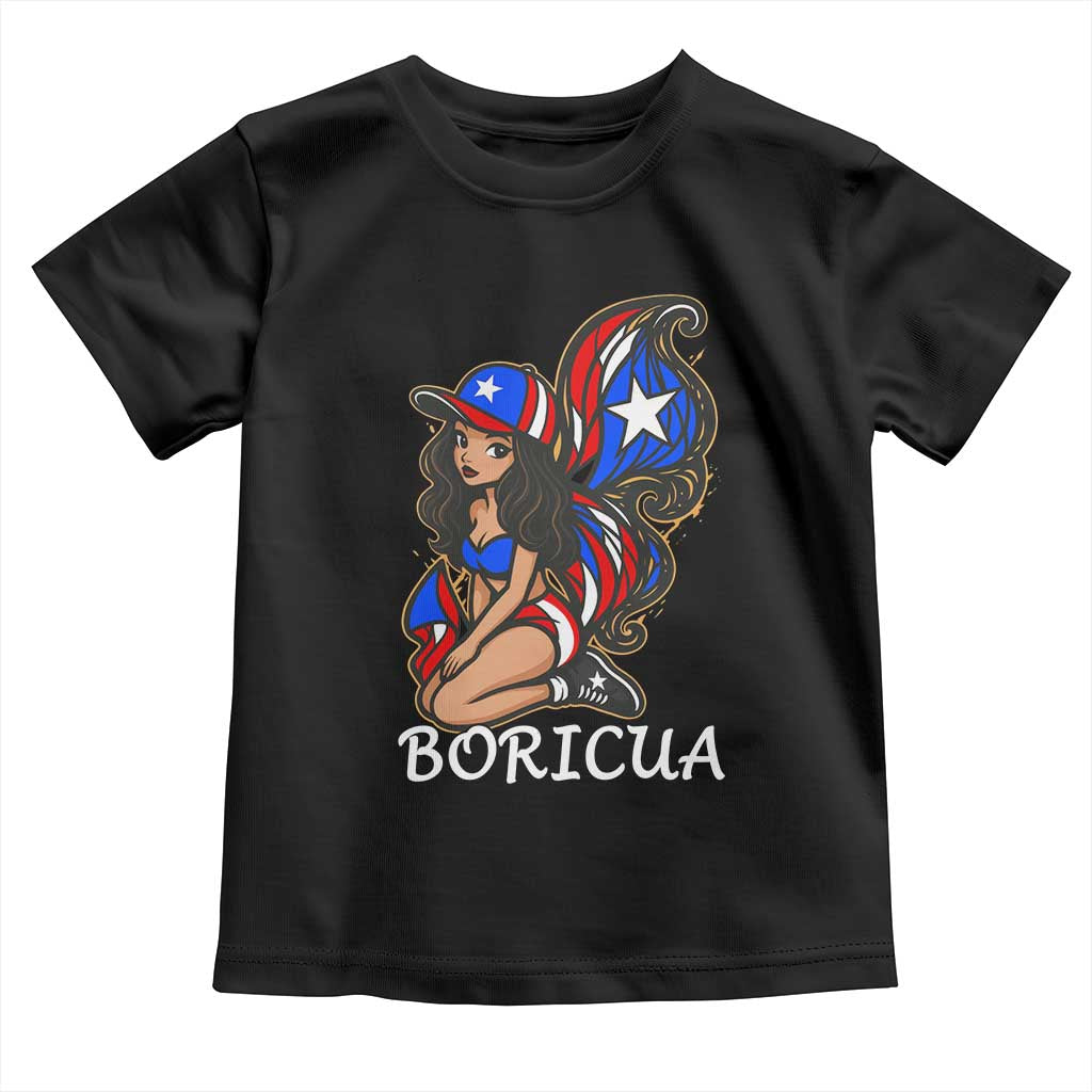 Puerto Rico Pin Up Girl Toddler T Shirt Taino Boricua Puerto Rican Flag - Wonder Print Shop