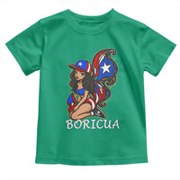 Puerto Rico Pin Up Girl Toddler T Shirt Taino Boricua Puerto Rican Flag - Wonder Print Shop