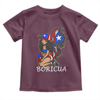 Puerto Rico Pin Up Girl Toddler T Shirt Taino Boricua Puerto Rican Flag - Wonder Print Shop