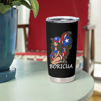 Puerto Rico Pin Up Girl Tumbler Cup Taino Boricua Puerto Rican Flag - Wonder Print Shop
