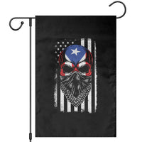 Skull Puerto Rican American Flag Garden Flag With Bandana