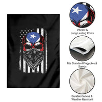 Skull Puerto Rican American Flag Garden Flag With Bandana