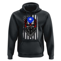 Skull Puerto Rican American Flag Hoodie With Bandana