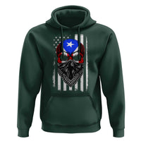 Skull Puerto Rican American Flag Hoodie With Bandana