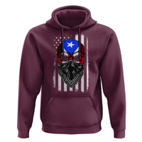 Skull Puerto Rican American Flag Hoodie With Bandana