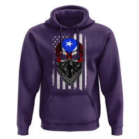 Skull Puerto Rican American Flag Hoodie With Bandana