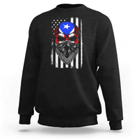 Skull Puerto Rican American Flag Sweatshirt With Bandana
