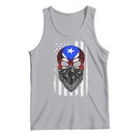 Skull Puerto Rican American Flag Tank Top With Bandana