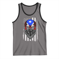 Skull Puerto Rican American Flag Tank Top With Bandana