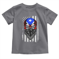 Skull Puerto Rican American Flag Toddler T Shirt With Bandana