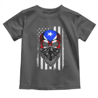 Skull Puerto Rican American Flag Toddler T Shirt With Bandana