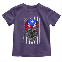 Skull Puerto Rican American Flag Toddler T Shirt With Bandana