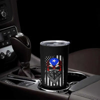 Skull Puerto Rican American Flag Tumbler Cup With Bandana